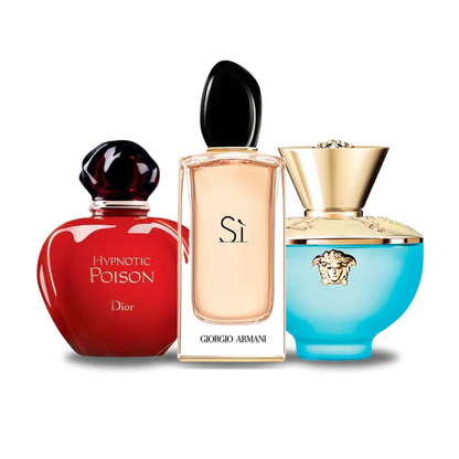 SET: DIOR HYPNOTIC POISON, GIORGIO ARMANI SÌ, VERSACE DYLAN TURQUOISE