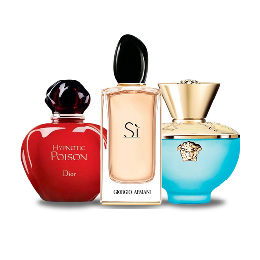 KIT: DIOR HYPNOTIC POISON, GIORGIO ARMANI SÌ, VERSACE DYLAN TURQUOISE