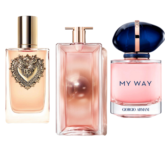 KIT: DOLCE & GABBANA DEVOTION, MY WAY GIORGIO ARMANI, LANCÔME IDÔLE